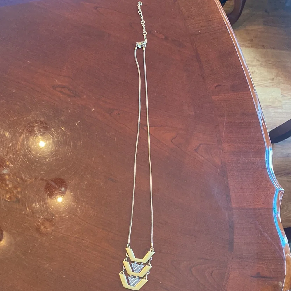 J Crew Mixed Metals Geometric Segmented Necklace